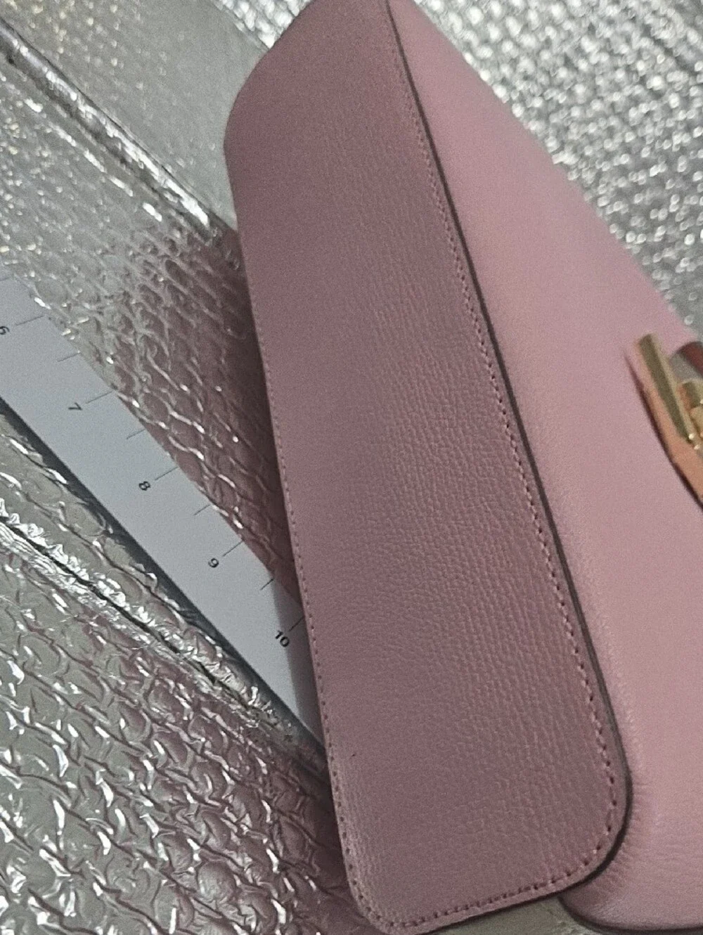 Kate Spade  Pink Leather Shoulder Bag with Orange/ Off White Accent